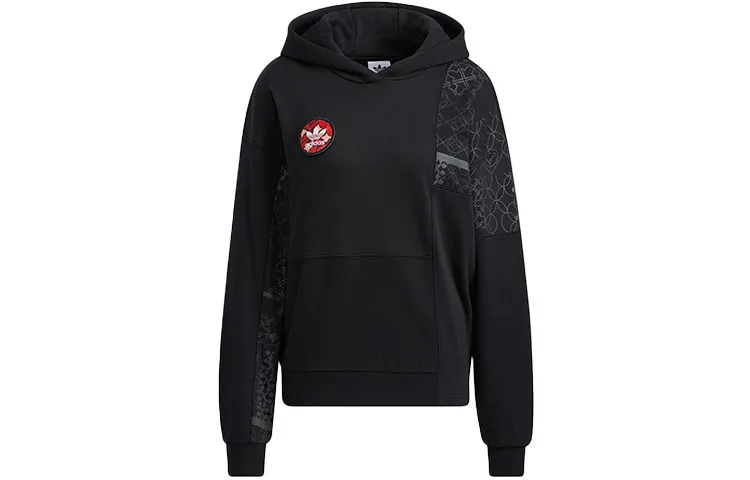Adidas Originals Sweatshirts Women's Black Hooded Moderate Regular