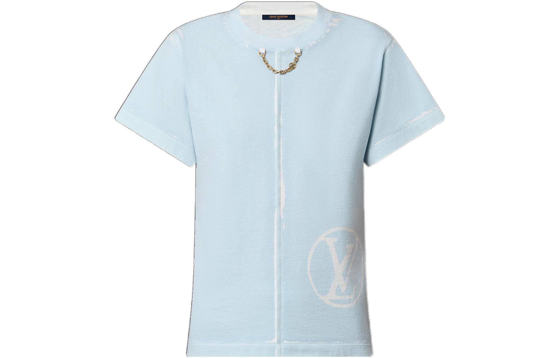 Женская футболка Louis Vuitton Chain (голубая)