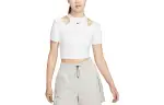 Nike T Shirts Women's White Crew Neck Moderate Straight Fit