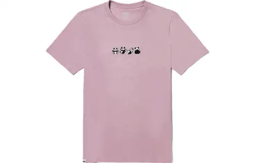 Vans T Shirts Women's Gray Pink Crew Neck Moderate Straight Fit