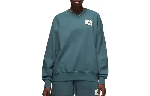 Jordan Sweatshirts Women's Gray Green Crew Neck Moderate Regular