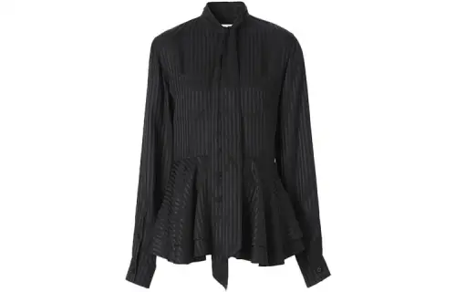 Burberry Shirts Women's Black Lapel Moderate Shirt