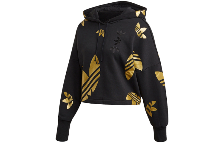 Женское худи adidas originals Lrg Logo C-Hood (черное) — фото 1
