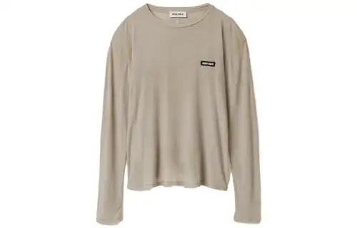 Miu Miu logo-patch T-shirt