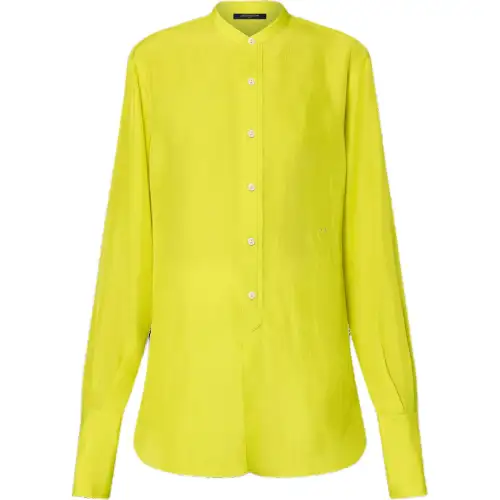 LOUIS VUITTON Chartreuse Silk Shirt
