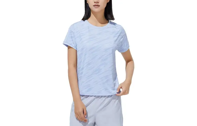 ANTA T Shirts Women's Clear Frost Purple Crew Neck Moderate Straight Fit