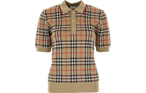 Burberry Vintage Check Wool Polo Shirt 'Archive Beige'