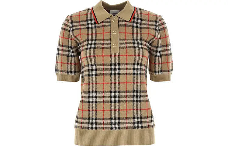Burberry Vintage Check Wool Polo Shirt 'Archive Beige'