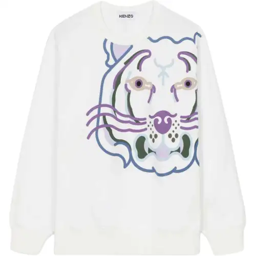 KENZO Sweatshirts Women's White Crew Neck Moderate Heavyweight