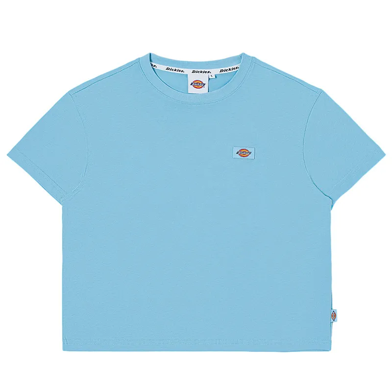 Dickies T-Shirts Women's Sky Blue Crew Neck Moderate Straight Fit