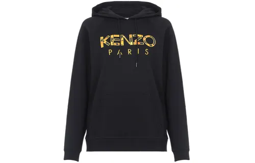 KENZO Sweatshirts Women's Black Hooded Moderate Regular