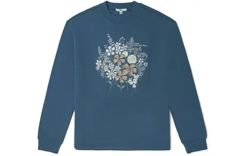 Vans Sweatshirts Women's Blue Crew Neck Moderate Regular