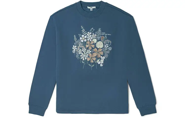 Vans Sweatshirts Women's Blue Crew Neck Moderate Regular