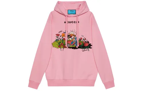 GUCCI X Disney Sweatshirts Women's Pink Hooded Moderate Regular