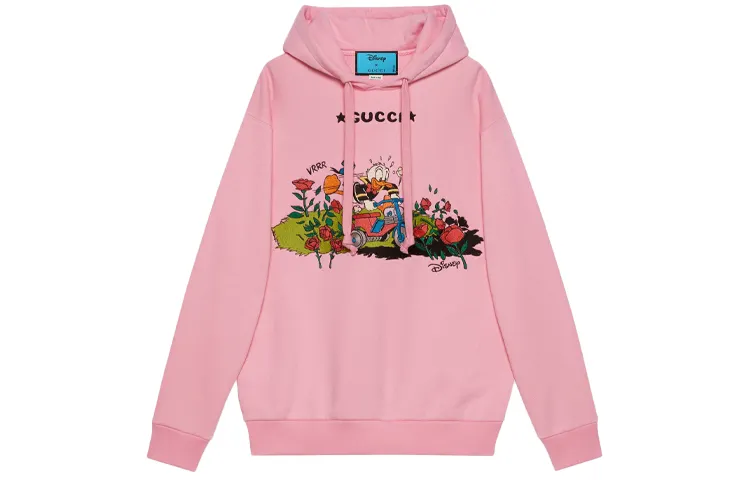 GUCCI X Disney Sweatshirts Women's Pink Hooded Moderate Regular