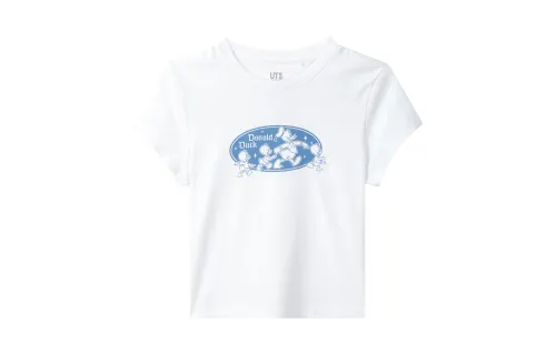 UNIQLO T Shirts Women's White Crew Neck Moderate Other