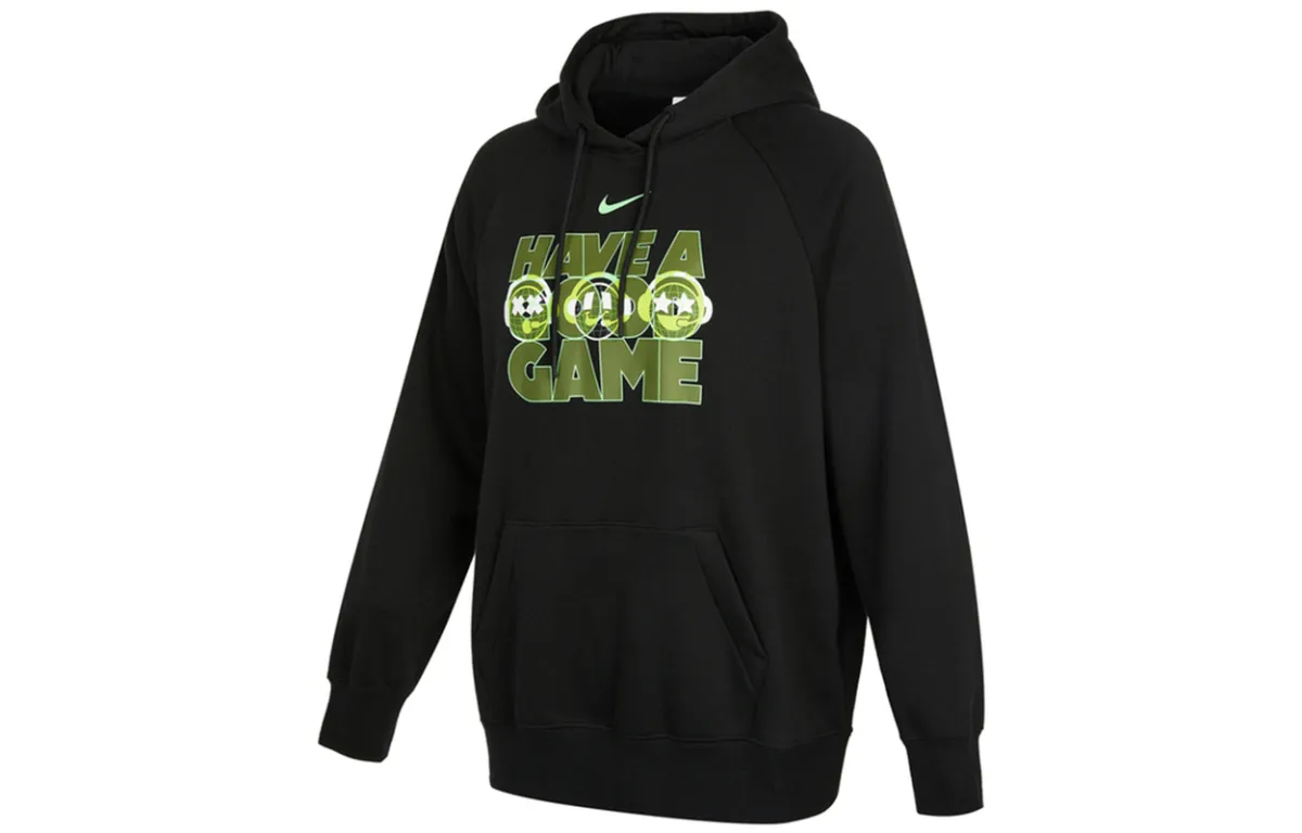 Nike Sweatshirts Women's Black Hooded Moderate Straight Fit