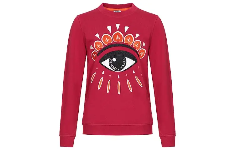 KENZO Sweatshirts Women's Cherry Red Crew Neck Moderate Regular
