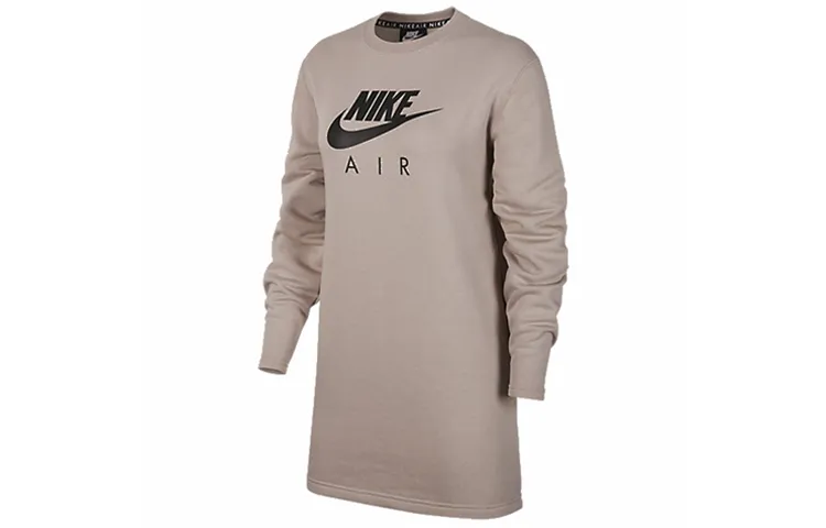 Nike Sweatshirts Women's Khaki Crew Neck Moderate Regular