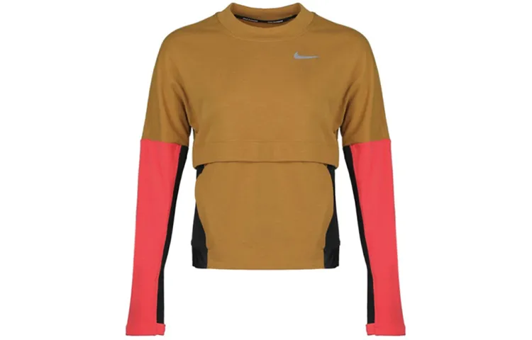 Nike Sweatshirts Women's Khaki Crew Neck Moderate Regular