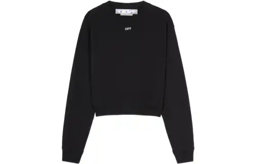 OFF WHITE Women's OFF Stamped Cropped Sweatshirt Black/White