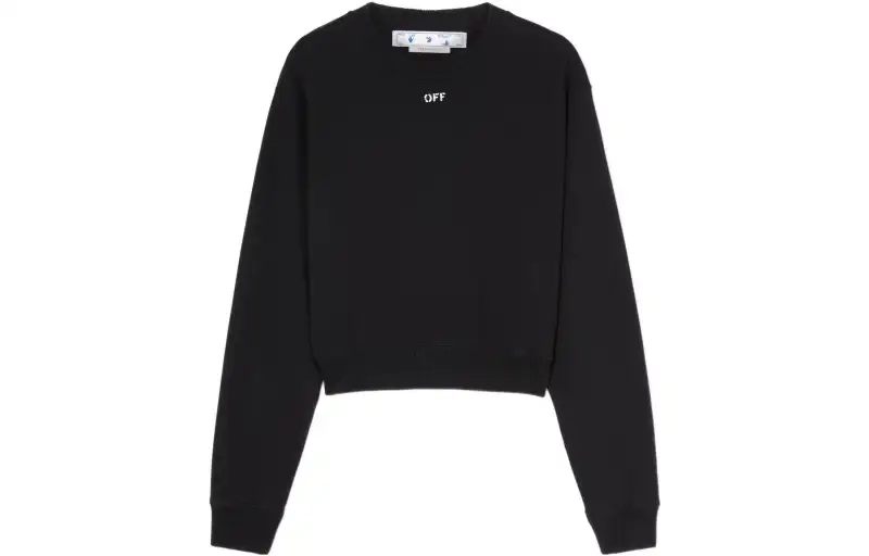 OFF WHITE Women's OFF Stamped Cropped Sweatshirt Black/White