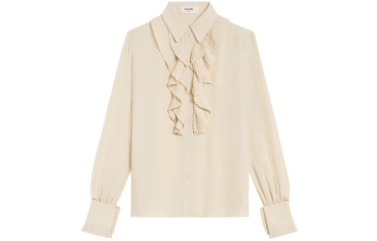 CELINE Shirts Women's Yellow Lapel Moderate Other