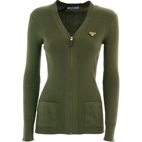 PRADA Knitwear Women's Green V Neck Moderate Other