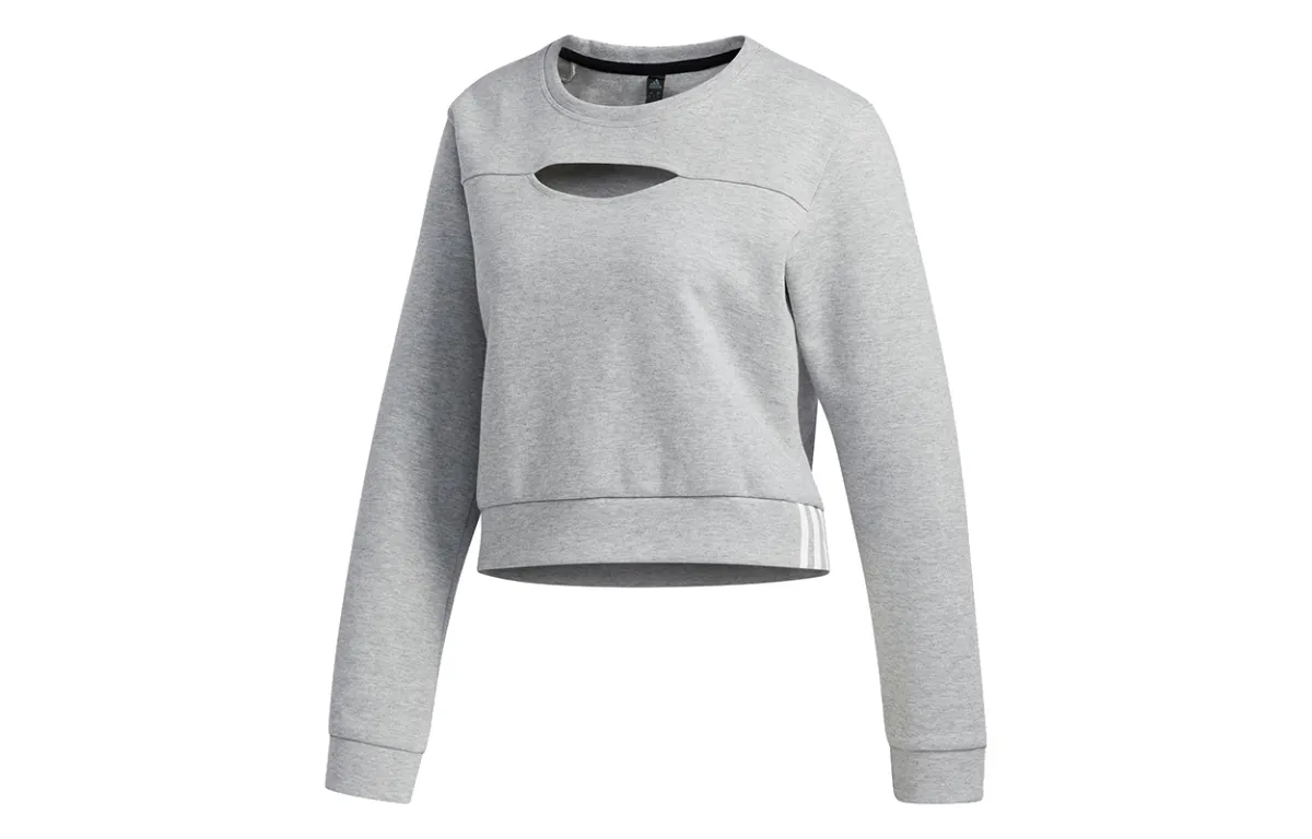 Adidas Sweatshirts Women's Gray Crew Neck Moderate Regular