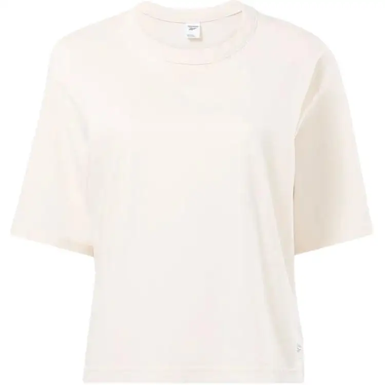Reebok T Shirts Women's White Crew Neck Moderate Straight Fit