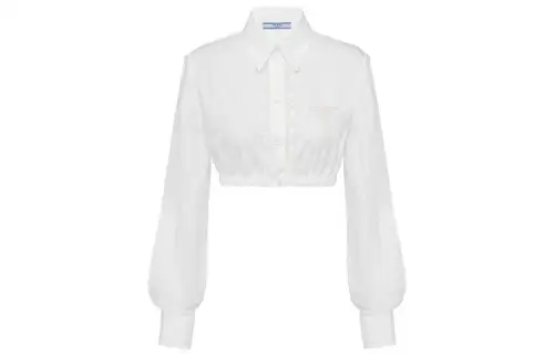 PRADA Shirts Women's White Pointed Collar Moderate Other