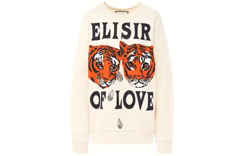 GUCCI Sweatshirts Women's White Crew Neck Moderate Regular