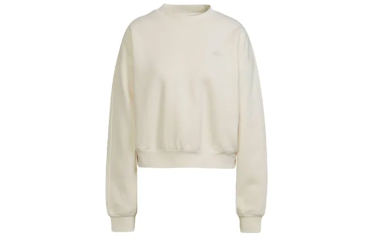 Adidas Originals Sweatshirts Women's Pink White Crew Neck Moderate Straight Fit