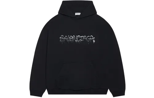 Balenciaga Women's Slime Wide Fit Hoodie Black