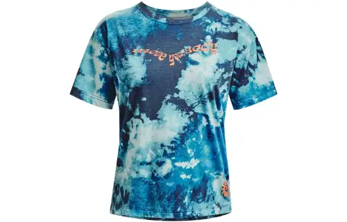 Under Armour T Shirts Women's Match Blue Crew Neck Moderate Straight Fit