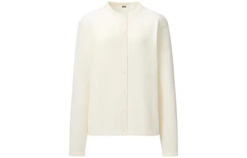 UNIQLO FW23 U Sweaters Women's Ivory Crew Neck Moderate Cardigan