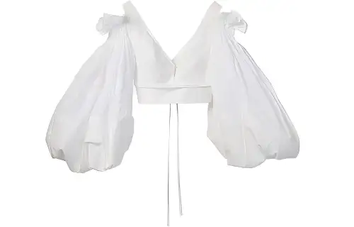 LOEWE Shirts Women's White V Neck Moderate Shirt