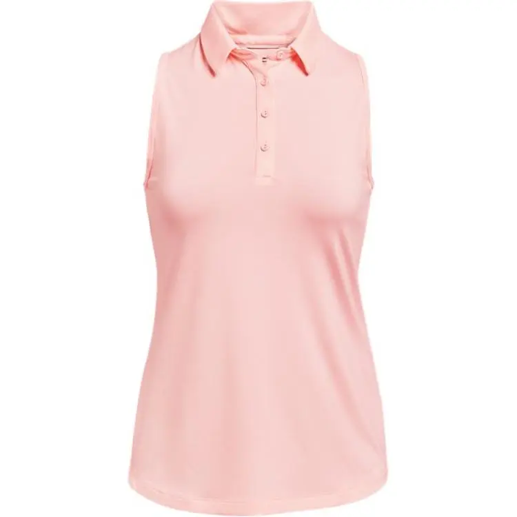 Under Armour Polo Shirts Women's Pink Polo Collar Moderate Straight Fit