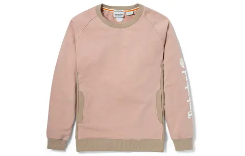 Timberland Sweatshirts Women's Light Pink Crew Neck Moderate Regular