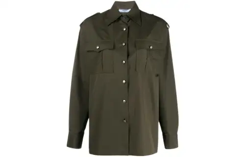 PRADA Shirts Women's Brown Lapel Moderate