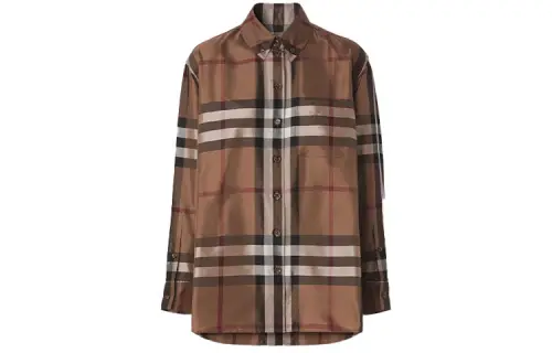 Burberry Shirts Women's Brown Lapel Moderate Shirt