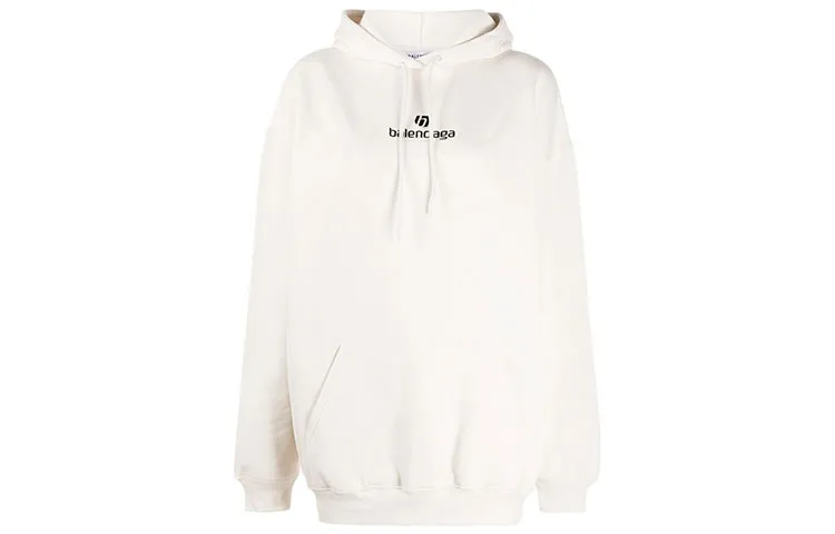 Balenciaga Sponsor Medium Fit Hoodie 'Chalky White/Black'
