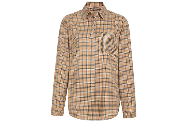 Burberry Check Cotton Shirt Beige
