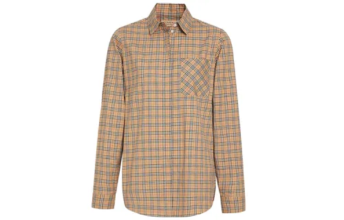 Burberry Check Cotton Shirt Beige