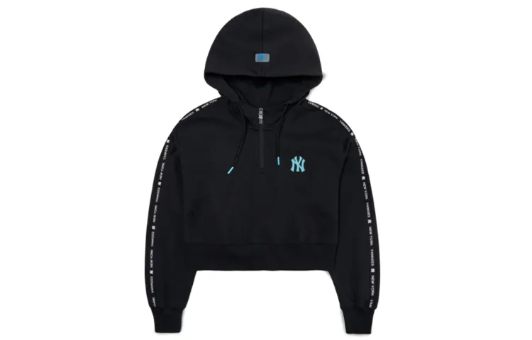 MLB Sweatshirts Women's Black Hooded (Non-detachable) Moderate Straight Fit