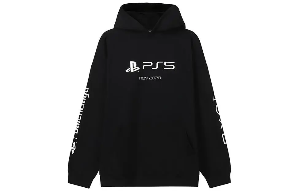 Balenciaga X PlayStation Oversize Cotton Hoodie Black