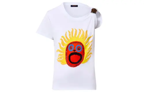 LOUIS VUITTON T Shirts Women's White Crew Neck Moderate Straight Fit