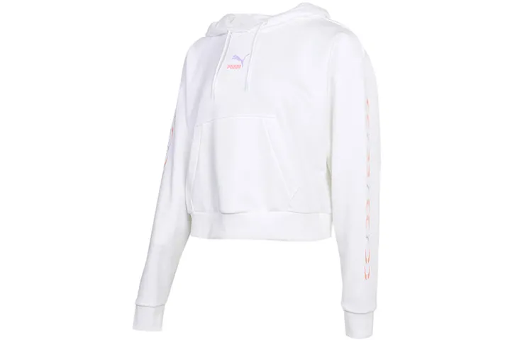 PUMA Sweatshirts Women's Puma White Hooded Moderate Regular