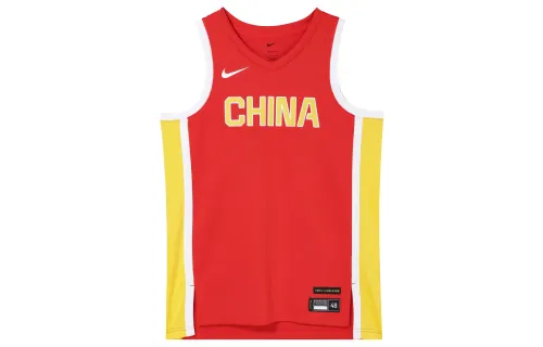Nike Chinese women's basketball team Olympic series Chinese team away special edition Quick-drying comfortable sleeveless basketball vest men's comet red/travel yellow