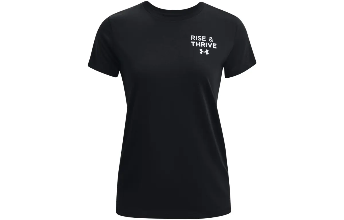 Under Armour T-Shirts Women's Black Crew Neck Moderate Straight Fit